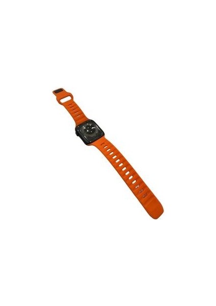 Turuncu Spor Silikon Apple Watch Kordon 42-44-45-49 mm Uyumlu