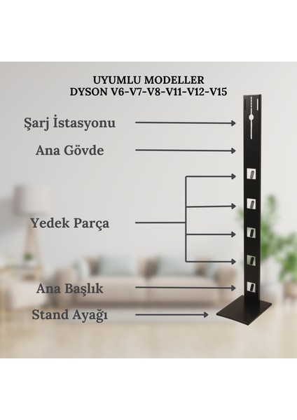 Gen5 Detect ,V15 Uyumlu Şarjlı Süpürge Standı