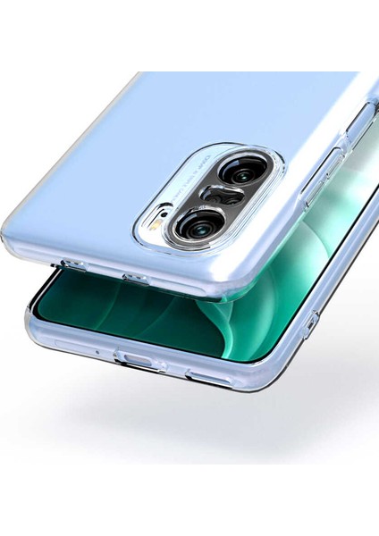 Xiaomi Poco F3 Kılıf Zore Kamera Korumalı Süper Silikon Kapak-Renksiz