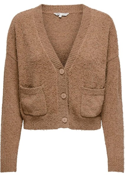 Onlteresa Lıfe Ls V-Neck Cardıgan cc Knt S.kahve 15326110