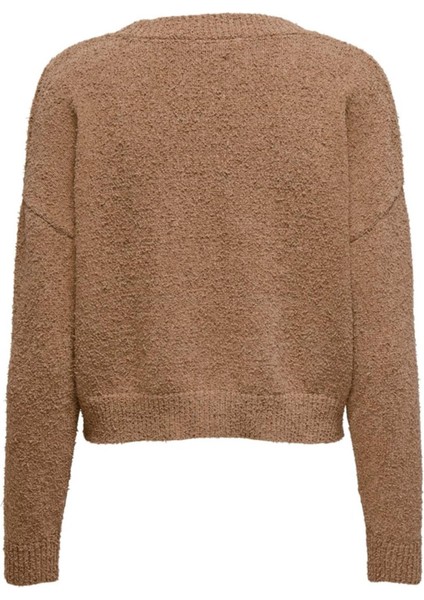 Onlteresa Lıfe Ls V-Neck Cardıgan cc Knt S.kahve 15326110