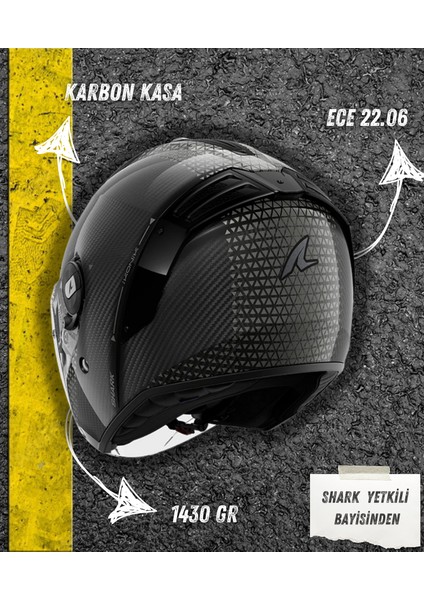 Rs Jet Carbon Ikonik Güvenli Yarım Kask (Ece 22.06) (Dar Kalıp)