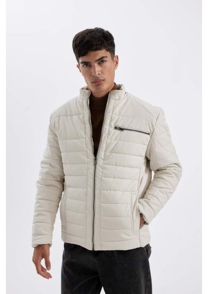 Su İtici Slim Fit Dar Kesim Dik Yaka Fermuarlı İç Cepli Suni Deri Ceket Mont modelleri