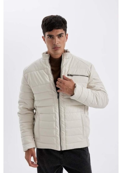 Slim Fit Dar Kesim Dik Yaka Fermuarlı Cepli Suni Deri Ceket Mont X4014AZ24WN fırsatları