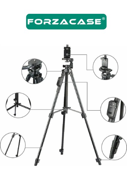 150 cm Bluetooth Kumandalı Profesyonel Kamera Dslr Telefon Tutuculu Çantalı Tripod - FC813