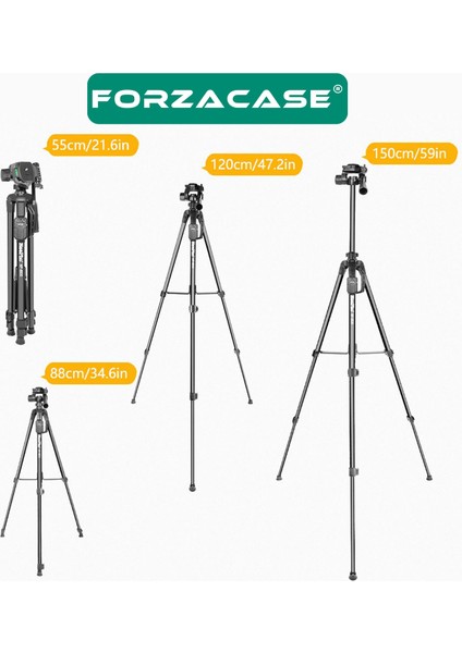 155 cm Bluetooth Kumandalı Profesyonel Kamera Dslr Telefon Tutuculu Çantalı Tripod - FC814