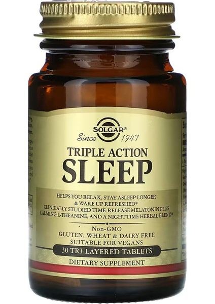 Sleep Melatonin + L-Theanine Triple Action 30 Tablet