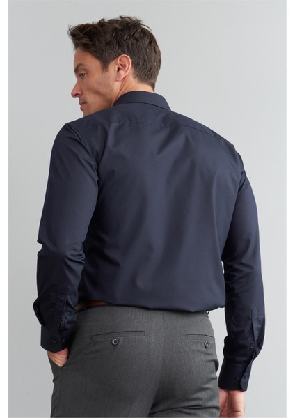 G071 Erkek Uzun Kol Gömlek Lacivert fırsatları
