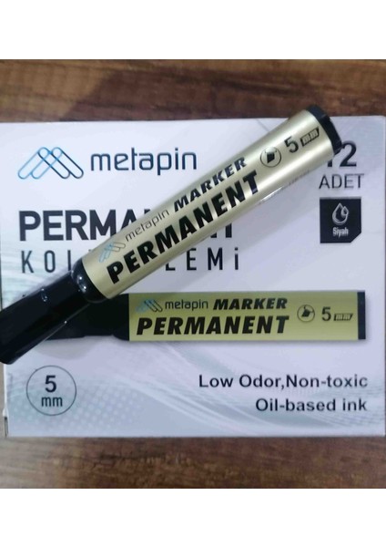 Metapin Koli Kalemi Siyah Kesik Uçlu. Permanent Koli Kalemi 5 mm indirimleri