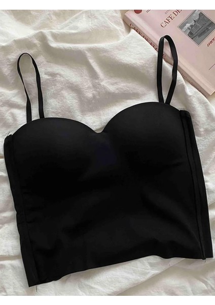Gardıroza Gloplu Askılı Crop Büstiyer Badi Body Bady Atlet