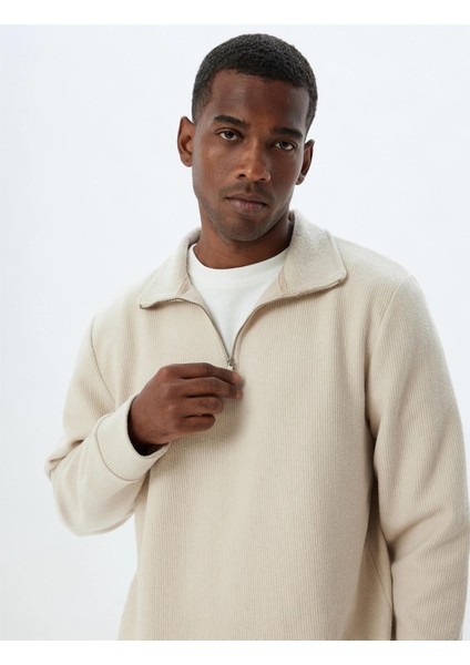 5WAM70035MK 057 Bej Erkek Pamuk Jersey Sweatshırt fiyatları