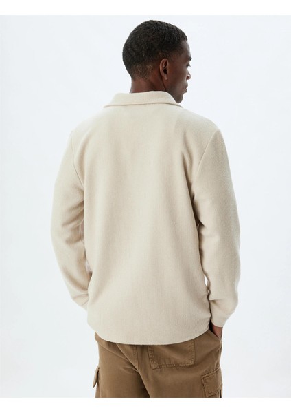 5WAM70035MK 057 Bej Erkek Pamuk Jersey Sweatshırt fırsatları