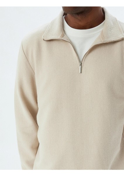 5WAM70035MK 057 Bej Erkek Pamuk Jersey Sweatshırt indirimleri