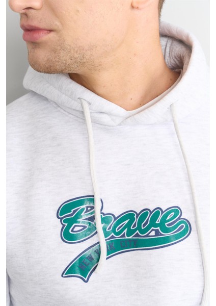 Çetinkaya Mentality 3612 Kapüşonlu 3 Iplik Şardonlu Karmelanj Sweatshirt