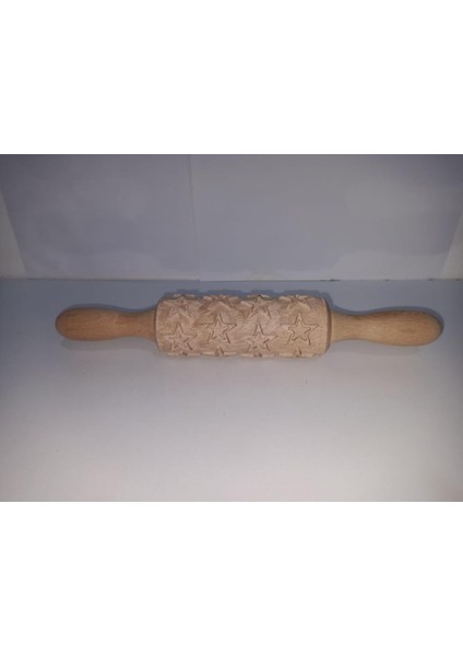 Ahşap Yıldız Desenli Merdane Kurabiye Pasta Kaplamaları Tatlılar Ev Yapımı Ekmeklere