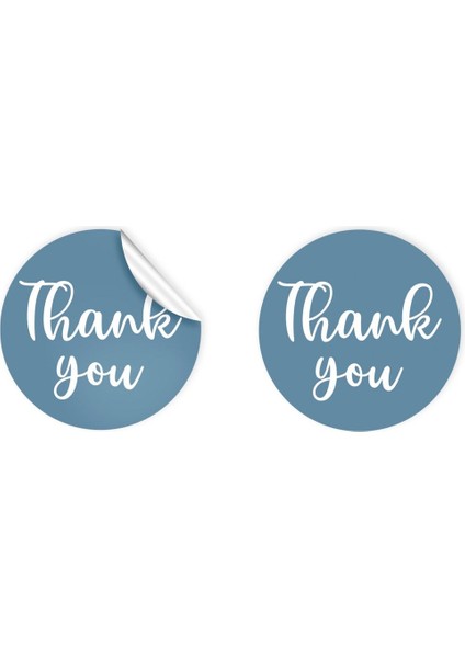 Kuşe Sticker (4X4CM) 48 Adet - Thank You