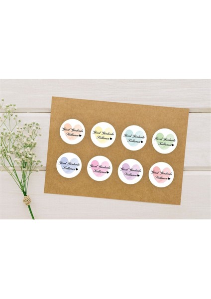 Kuşe Sticker Paketleme Kargo Etiketi 4x4 cm 48 Adet Karışık