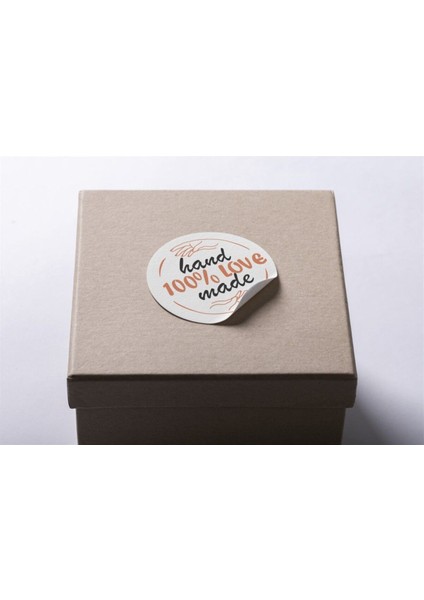 Hand Made Etiketi Yuvarlak Sticker 4CMX4CM 48 Adet