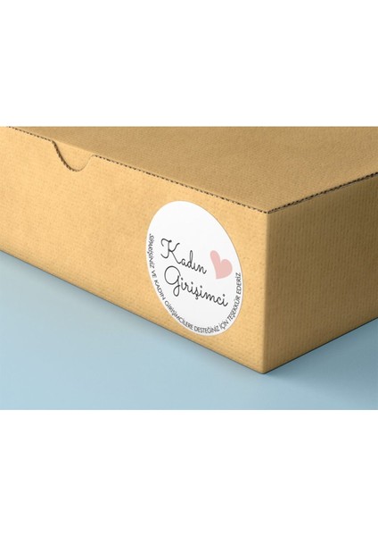 Kuşe Sticker-Kadın Girişimci- (4x4 Cm) 48 Adet