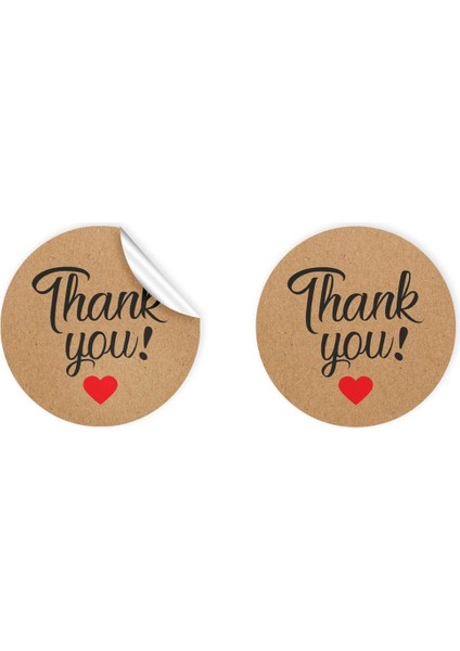 Sticker Kuşe 4x4 cm 48 Adet - Thank You -