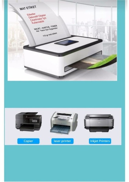 25 Adet Yapışkanlı Mat A4 Etiket Kartuşlu Mürekkepli Tüm Yazıcılara Uygun Sticker fiyatları