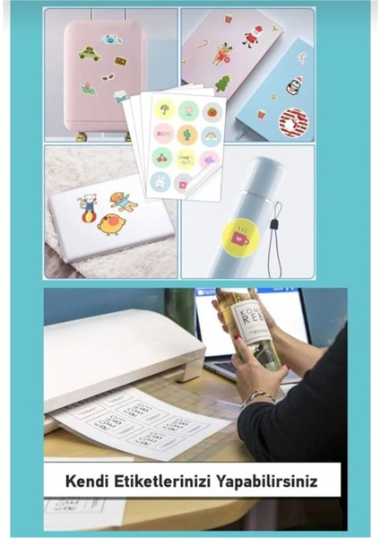 25 Adet Yapışkanlı Mat A4 Etiket Kartuşlu Mürekkepli Tüm Yazıcılara Uygun Sticker modelleri