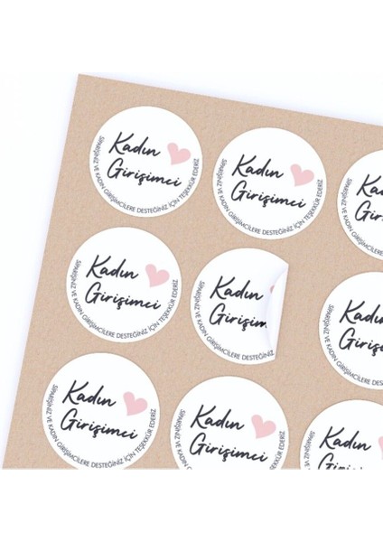Kuşe Sticker-Kadın Girişimci 3 4x4 cm 48 Adet