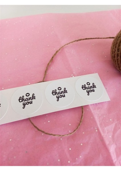 Kuşe Sticker (4X4CM) 48 Adet - Thank You - fiyatları