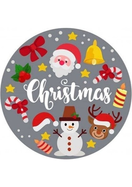 Christmas Kuşe Sticker (4x4) cm 36 Adet