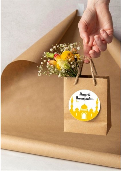 Kuşe Sticker Paketleme & Kargo Etiketi (4X4CM) 48 Adet - Hayırlı Ramazanlar - fiyatları