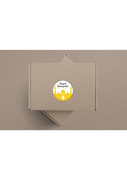 Kuşe Sticker Paketleme & Kargo Etiketi (4X4CM) 48 Adet - Hayırlı Ramazanlar - modelleri