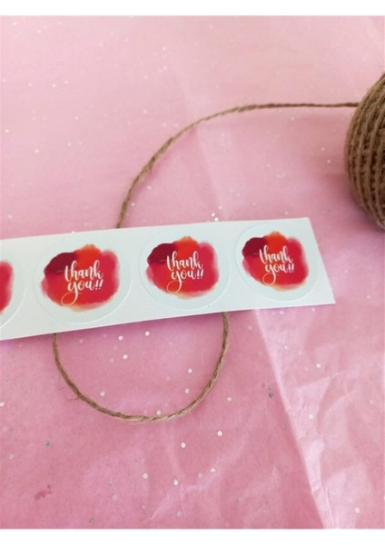 Kuşe Sticker (4X4CM) 48 Adet - Thank You - fiyatları