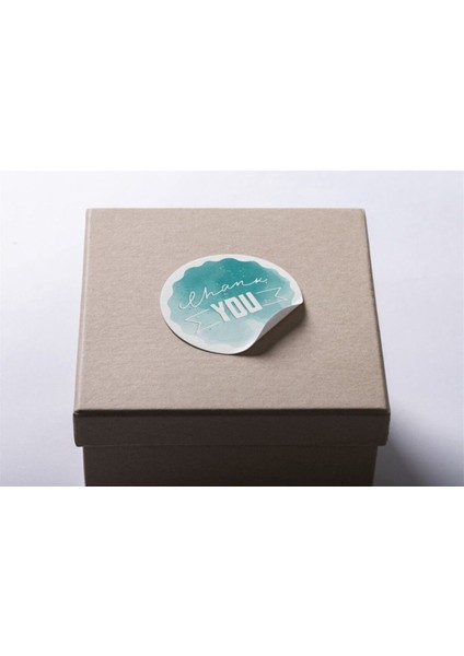 Sticker Kuşe (4X4CM) 48 Adet - Thank You-
