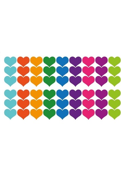 Sticker Kalp (Karışık) 2,5cm - 50 Adet -
