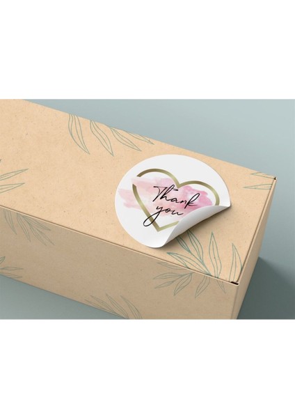 Kuşe Sticker Paketleme & Kargo Etiketi (4X4CM) 48 Adet - Thank You - fiyatları