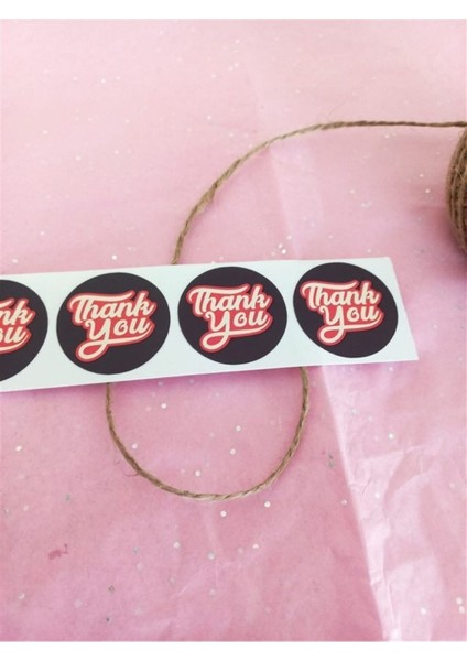Kuşe Sticker (4X4CM) 48 Adet - Thank You - fiyatları