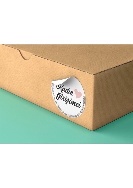Kuşe Sticker-Kadın Girişimci-2- (4x4 Cm) 48 Adet