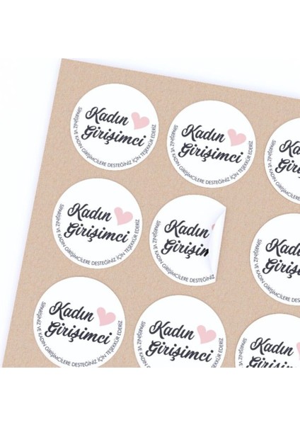 Kuşe Sticker-Kadın Girişimci-2- (4x4 Cm) 48 Adet fırsatları