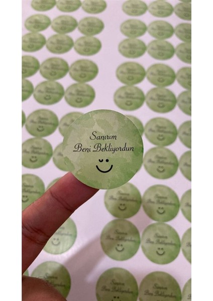 Kuşe Sticker 4x4 cm 48 Adet - Sanırım Beni Bekliyordun-