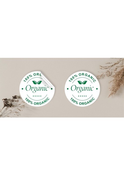 Kuşe Sticker Paketleme & Kargo Etiketi (4X4CM) 48 Adet - Organic -