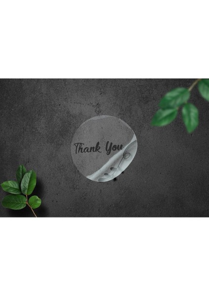 Şeffaf Sticker Paketleme & Kargo Etiketi (4X4CM) 48 Adet - Thank You -