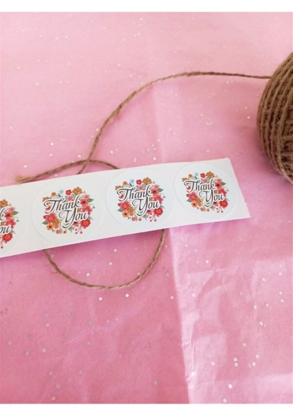 Kuşe Sticker (4X4CM) 48 Adet - Thank You - fiyatları