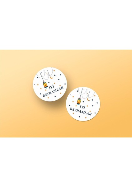 Kuşe Sticker Paketleme & Kargo Etiketi (4X4CM) 48 Adet - Iyi Bayramlar -