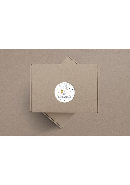 Kuşe Sticker Paketleme & Kargo Etiketi (4X4CM) 48 Adet - Iyi Bayramlar -