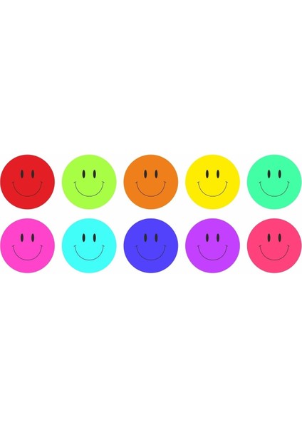 Kuşe Sticker - Karışık Renkli Emoji- (3X3CM) 40 Adet