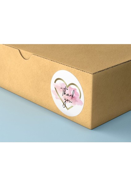Kuşe Sticker Paketleme & Kargo Etiketi (4X4CM) 48 Adet - Thank You - modelleri