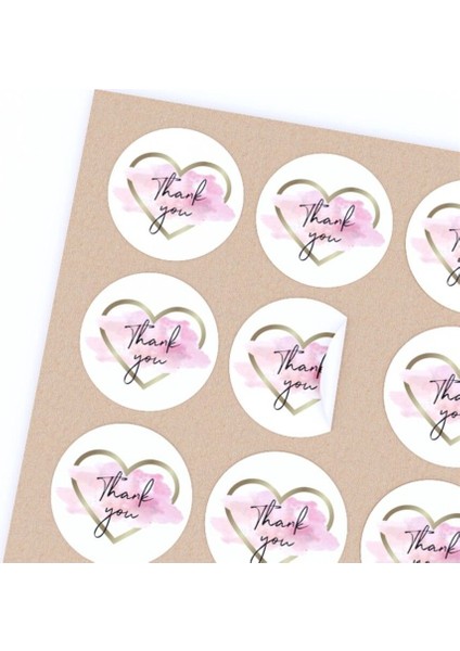 Kuşe Sticker Paketleme & Kargo Etiketi (4X4CM) 48 Adet - Thank You - fırsatları