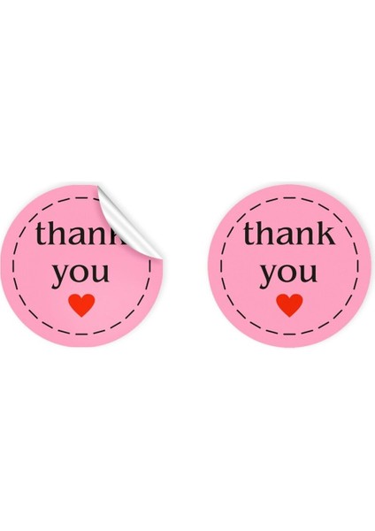 Kuşe Sticker Paketleme & Kargo Etiketi (4X4CM) 48 Adet - Thank You -