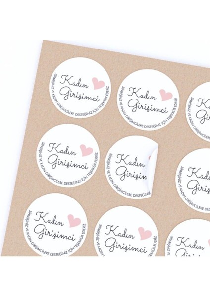 Kuşe Sticker-Kadın Girişimci- (4x4 Cm) 48 Adet indirimleri