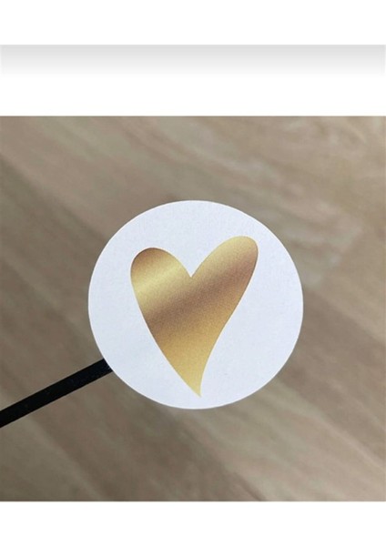Sticker Kalp (4X4CM) 48 Adet (Gold ve Kırmızı) -Karışık- fiyatları